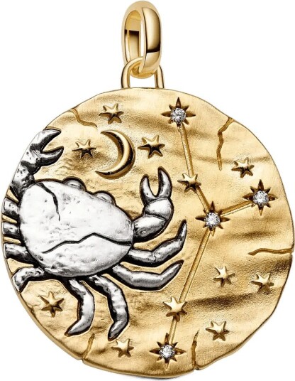 Pandora Cancer Zodiac Oversized Medallion Charm Gold ONE SIZE