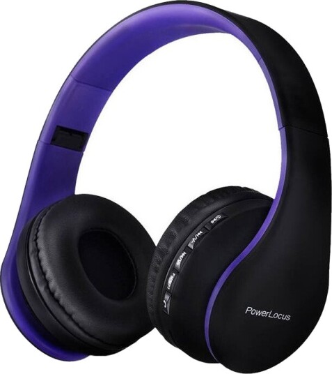 PowerLocus P1 Bluetooth hodetelefoner Svart/Lilla