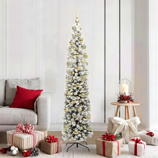 Kunstig juletre med 300 LED grønn 180 cm PVC og stål og plast
