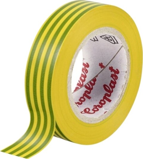 Coroplast 302 Isolasjonstape Grønn/Gul 25 M X 19 Mm 302 25 19Gn/Ye 1 Stk.