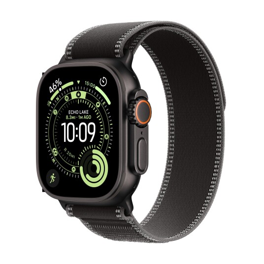 Apple Watch Ultra 3 GPS + Cellular 49mm Black Titanium Case with Black/Charcoal Trail Loop   M/L