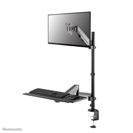 Neomounts by Newstar desk mounted sit-stand workstation Screen Keyboard & Mouse Neomounts by Newstar desk mounted sit-stand workstation Screen Keyboard & Mouse