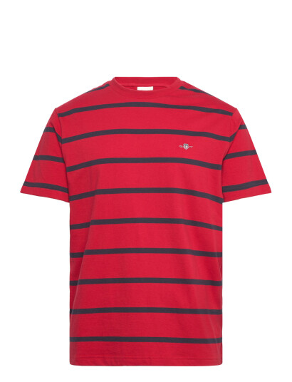 GANT Striped Ss T-Shirt - Red - S