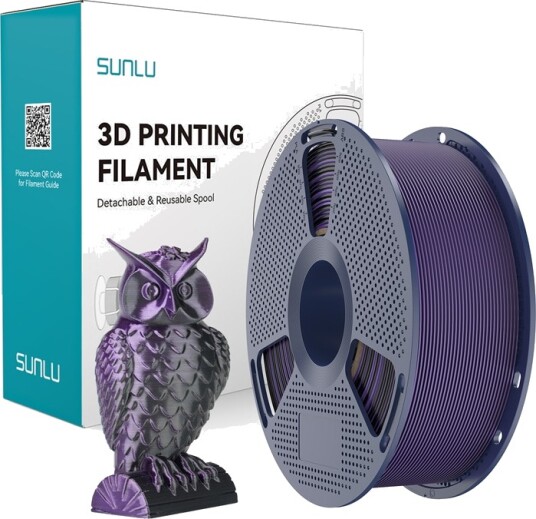 Sunlu Pla+ Silk Dual Color Filament 1.75 Mm 1 Kg (Svart Og Lilla)