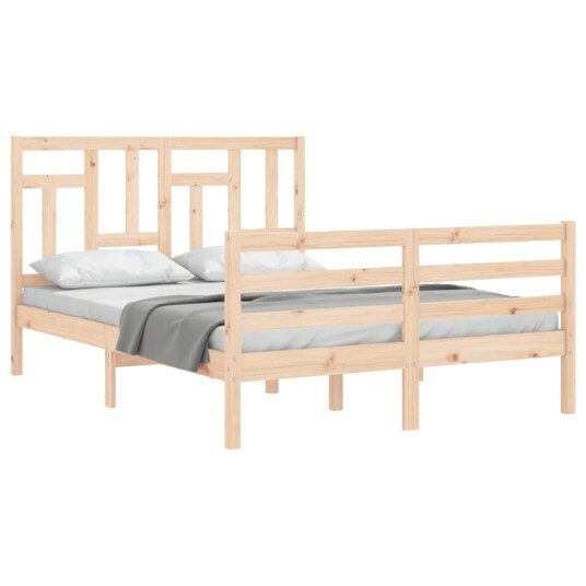 vidaXL Sengeramme med hodegavl 4FT small double heltre