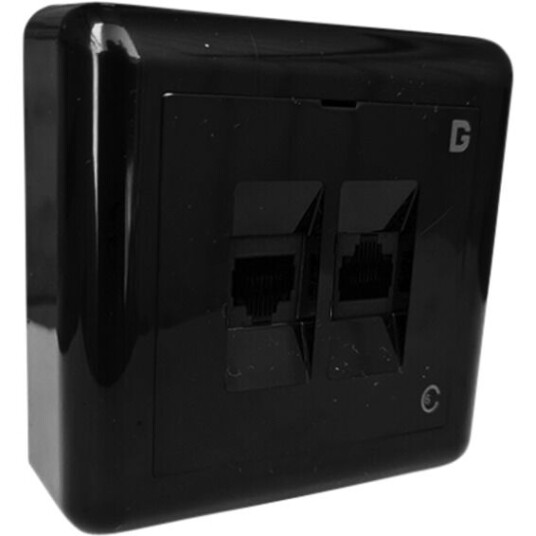 Dgroup Modularkontakt UTP kat.6 Påvegg 2xRJ45 Sort dGLink - 30802002