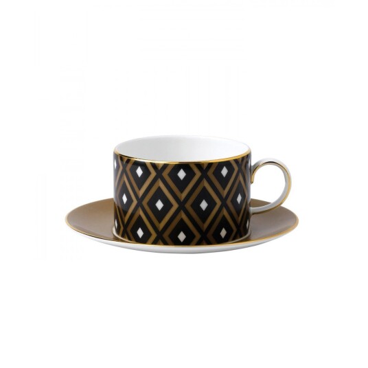 Wedgwood Arris tekopp med skål geometric