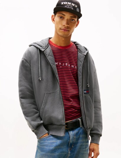 Tommy Jeans Tjm 90S Quilt New Classics Fz Grey XL