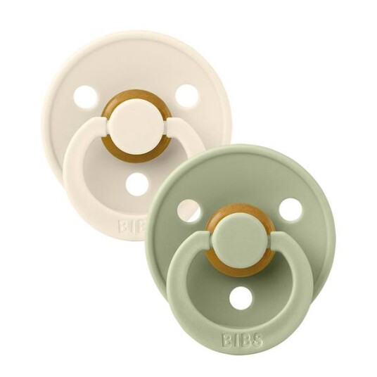 Bibs 2 Pack Latex Anatomiske Smokker Ivory/sage