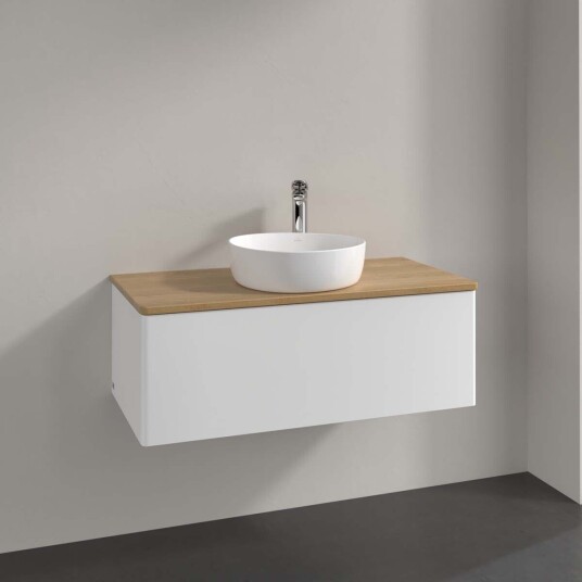 Villeroy & Boch  Antao Servantskap med 1 skuff 100x50x36 cm m/lys Hvit Matt/Eik