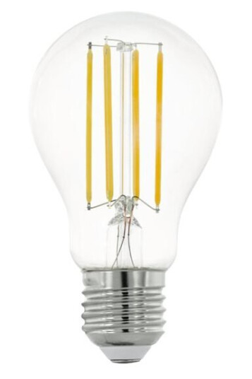 Eglo Led-Filamentlyspære Form: A60 E27 8 W Ekvivalent 75 Klasse E Varmt Hvitt Lys 2700 K Gjennomsiktig Eglo Led-Filamentlyspære Form: A60 E27 8 W Ekvivalent 75 Klasse E Varmt Hvitt Lys 2700 K Gjennomsiktig