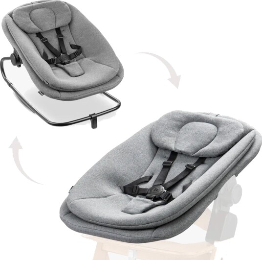 Hauck 3-In-1 Vippestol Til Matstol Dark Grey Melange