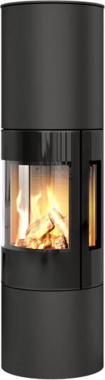 Rais Viva L 160 svart gasspeis med sideglass og glassdør Rais Viva L 160 svart gasspeis med sideglass og glassdør