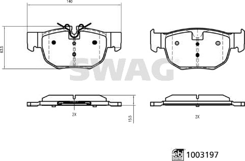 SWAG 33 11 4319 Bremseklosser SWAG 33 11 4319 Bremseklosser