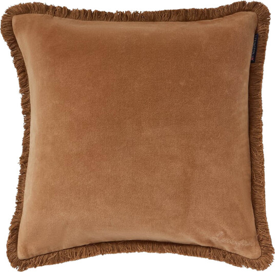 Lexington Fringe putetrekk fløyel 50x50 cm fudge Lexington Fringe putetrekk fløyel 50x50 cm fudge