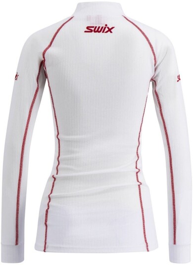 Swix Racex Classic Half Zip Dame Bright White/Swix Red S Swix Racex Classic Half Zip Dame Bright White/Swix Red S