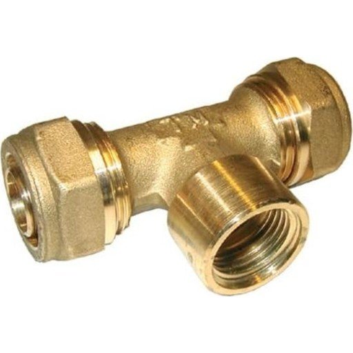 Pex t stykke med muffe 20 mm x 1/2" x 20 mm