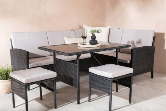 Venture Home Design Knock Loungesofa - Sort/Grå flett 1719068-01-0 1699068-01-0