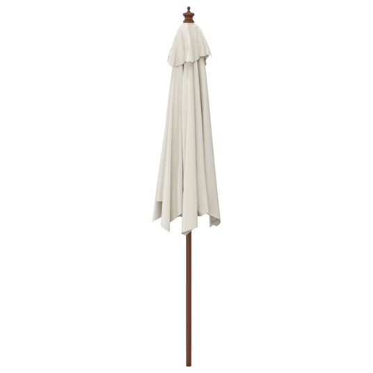vidaXL Hageparasoll med trestang sand 299x240 cm