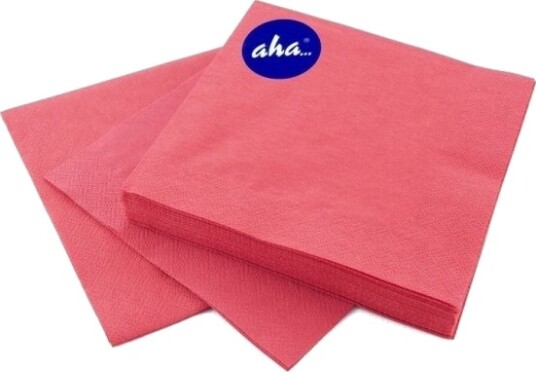 Aha Servietter Aha 3 Lags 1/4 33X33 Cm 20 Stk Rød