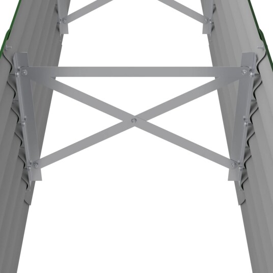 vidaXL Plantekasse pulverlakkert stål 224x40x36 cm grønn