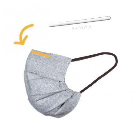 Diverse Nesebøyle Neseklemme til Munnbind Masker med Lim Aluminium Sølv 5x90mm 10 stk