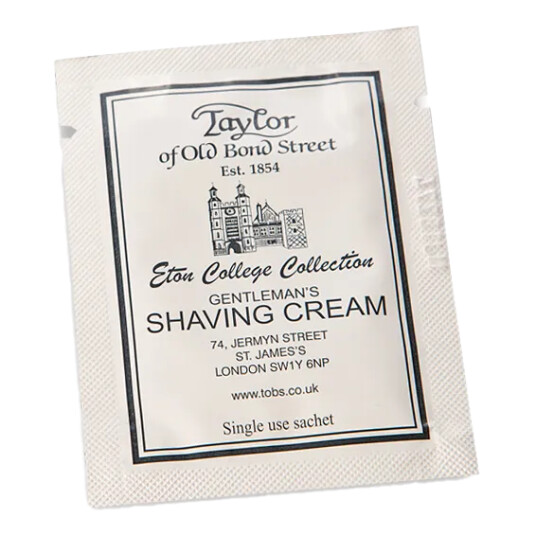 Taylor of Old Bond Street barberkrem vareprøve Etton College