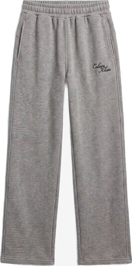 Calvin Klein Jeans Textured Fleece Wide Leg Pant MEDIUM GREY HEATHER L