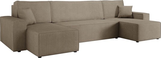 Hobson Sovesofa med Dobbel Sjeselong 4 seter i Plysj Brun