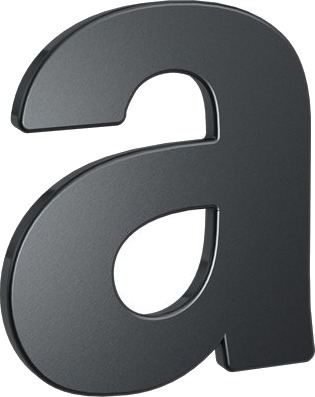 Basi Hn 160 Dekorativ Bokstav Stål Antrasitt 54 Mm 57 Mm 98 G