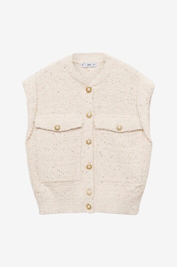 Mango   Vest Cardigan Vest Hepburn   Beige