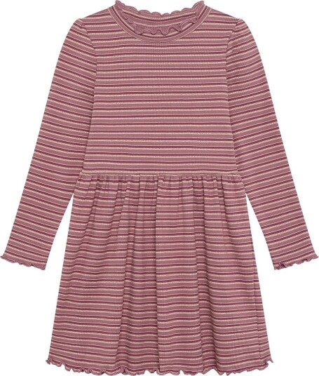 Minymo Kjole Rib Nostalgia Rose med Glitterdetaljer Størrelse 110
