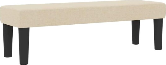  Box Spring Seng med Madrass & Benk Krem 200x200 cm Stoff