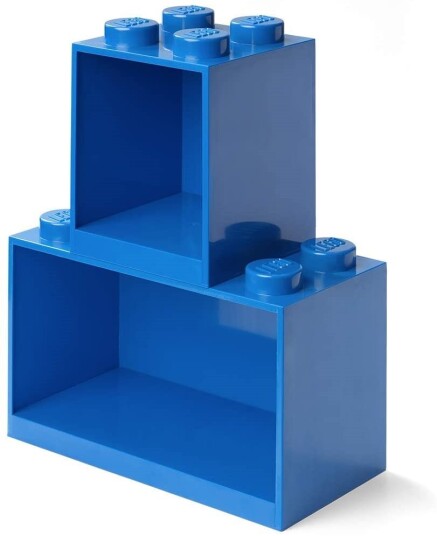LEGO Storage Brick shelf 4 + 8 hylle med stor og liten LEGO kloss Bright Blue LEGO Storage Brick shelf 4 + 8 hylle med stor og liten LEGO kloss Bright Blue