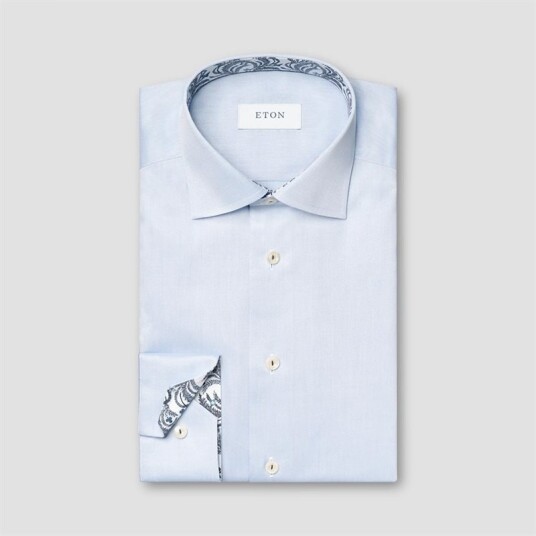 Contemporary Signature Twill Shirt Ligth Blue Floral Effect