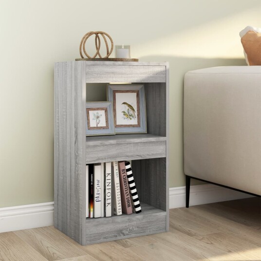 vidaXL Bokhylle/romdeler gr? sonoma eik 40x30x72 cm