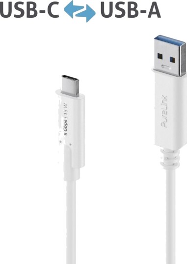 Purelink Is2600-015 1,5 M Usb C Usb A Usb 3.2 Gen 1 3.1 Gen 1 Hvit