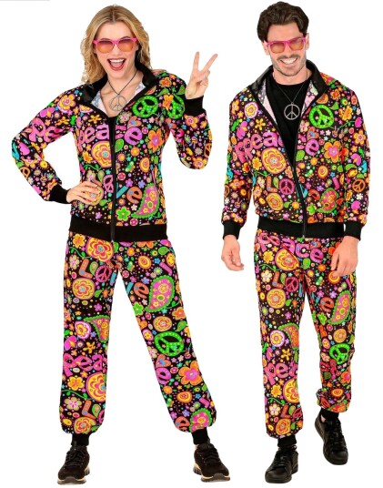 60"s Hippie UV Glow Grilldress til Voksen XX Large 60"s Hippie UV Glow Grilldress til Voksen XX Large