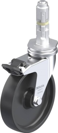 Blickle 856360 Lra-Poa 102G-Fi-E02 Styrehjul Med Brems, Hjuldiameter 100 Mm, Bæreevne (Maks.) 70 Kg, 1 Stk