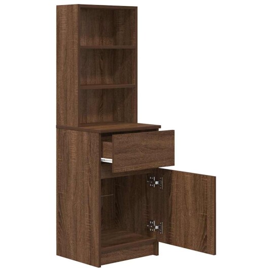 Nattbord brun eik 39x35x125 cm konstruert tre