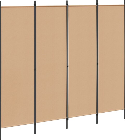 vidaXL 4-panel romdeler Beige 200 x 180 cm Stoff
