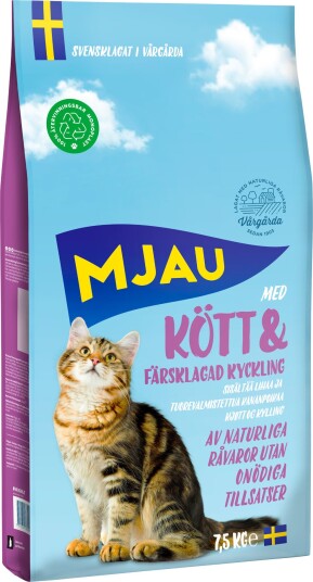 Mjau tørrfôr tørrfôr med kjøtt 2 x 7.5 kg