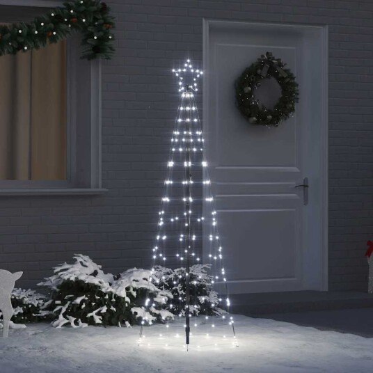  LED juletre med 390 LED med jordspyd Kaldhvit 250 cm Jern