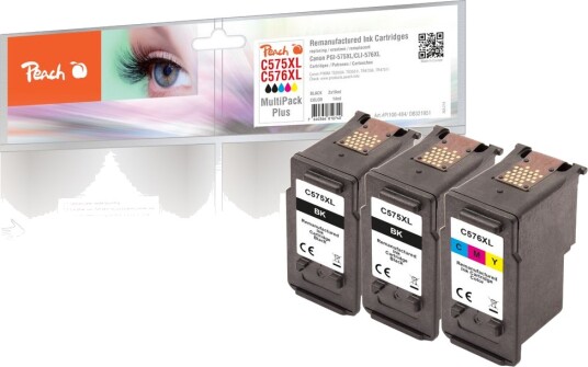Kompatibel med Canon PG-575XL/CL-576XL blekkpatron multipakke Plus, 2x Svart 16ml / 1x farge 14ml
