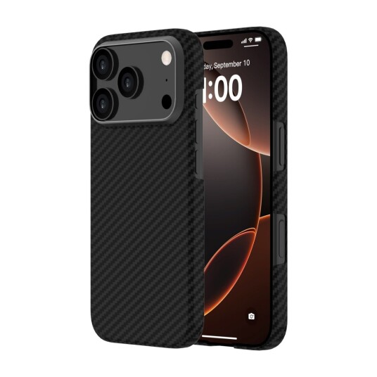 Ferrelli iPhone 17 Pro Kevlar Case Mag MagSafe kompatibelt slankt kevlar deksel svart
