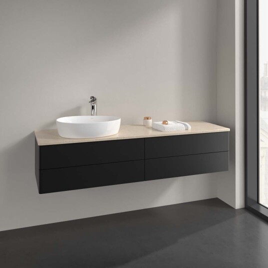 Villeroy & Boch Antao Servantskap med 4 skuffer 160x50x36 cm u/lys Sort Matt/Crème Villeroy & Boch Antao Servantskap med 4 skuffer 160x50x36 cm u/lys Sort Matt/Crème