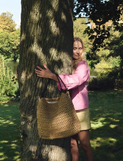 DAY ET Day Creased Straw Bag Brown ONE SIZE