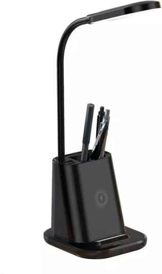 XO WX032 Trådløs Lader med. Lampe og USB-C + USB-A - Sort