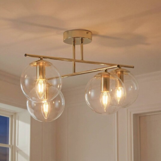 Taklampe Zoe Domiluce dimbar Messing / gull Stue / spisestue Metall