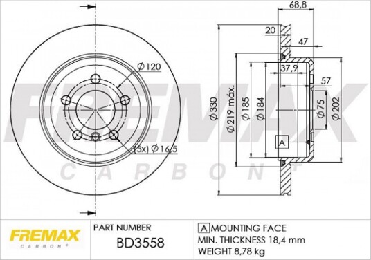 Bremseskive FREMAX BD-3558